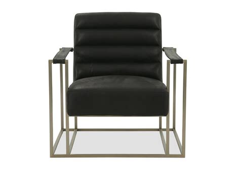 Contemporary Leather 34" Accent Chair in Black | Mathis Brothers Furniture