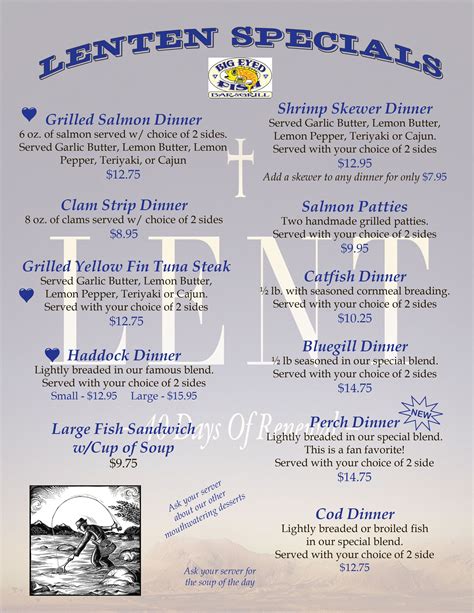 Lent Menu Big Eyed Fish Original