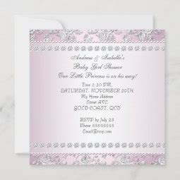 Princess Baby Shower Girl Pink Silver Chair Blonde Invitation Zazzle