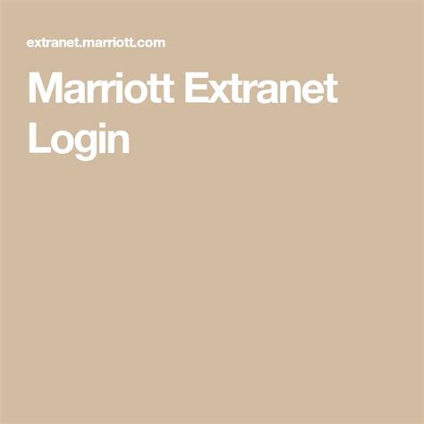 Marriott Extranet Login | Marriott, Franchise agreement, Marriott ...