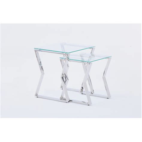 Mercer41 Saboun 19 1 Tall Glass Sled Nesting Tables Wayfair