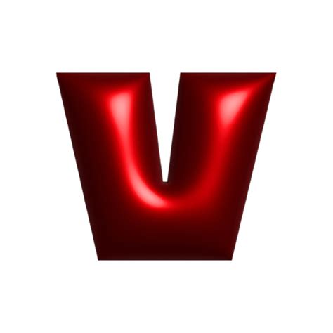 Red Metal Shiny Reflective Letter V 3d Illustration 41450052 Png