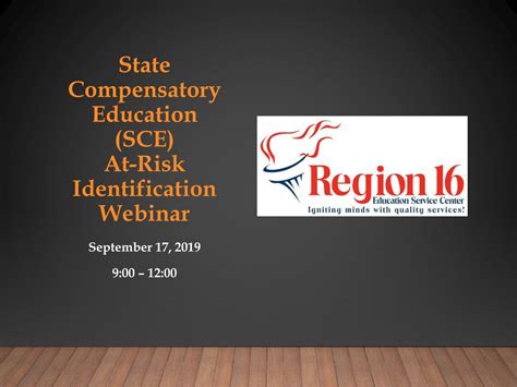 PPT - State Compensatory Education (SCE) Program Webinar Overview
