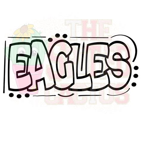 Eagles Outline Font Mascot Spirit Png Etsy