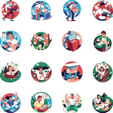 collection  flat style workload illustrations  vector art