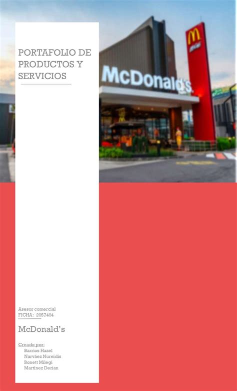 Calam O Portafolio De Productos Y Servicios Mcdonald S