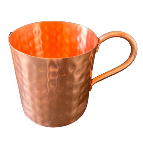 Caneca Martelada De Cobre Original Moscow Mule Sem Borda 350 Ml