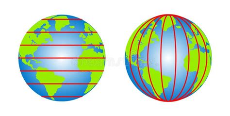 Latitude And Longitude Diagram Of Earth Stock Vector Illustration Of Coordinate Geography