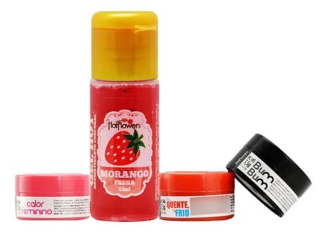 Kit Sedução Morango Hot Flowers MercadoLivre