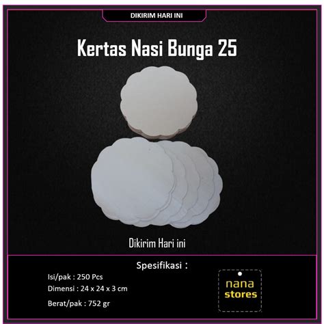 Jual Kertas Nasi Bunga Ekonomis Isi 250 Lembar Shopee Indonesia