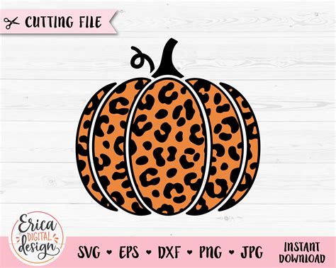 Leopard Pumpkin SVG Cut File Cheetah Print Pumpkin Fall Autumn Etsy