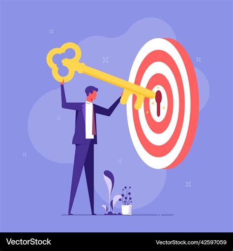 Key To Success And Achieve Business Target Vector Image