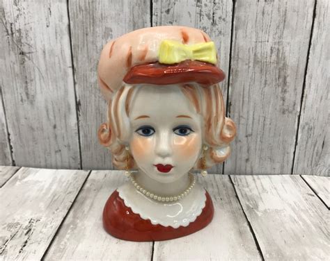 Vintage Nippon Lady Head Vase Vintage Teenager Ceramic Head Vase With