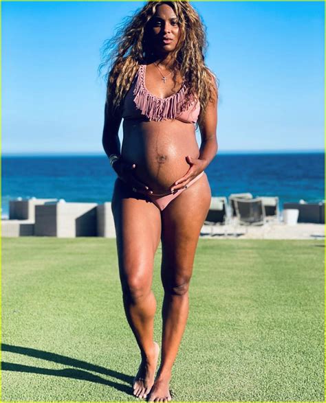 Pregnant Ciara Bares Baby Bump In A Bikini At Home Photo