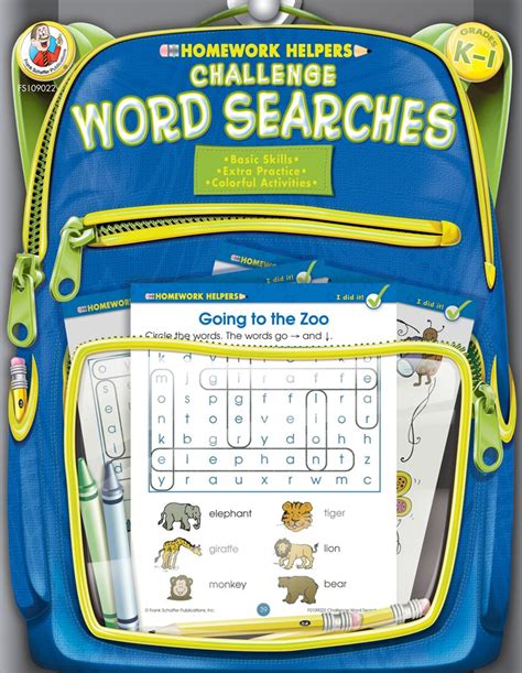 Challenge Word Searches Grades K 1 Homework Helper Frank Schaffer