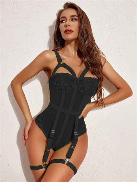 Buy KRENOZ Women One Piece Lingerie Naughty Strappy Lace Babydoll With