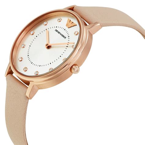 Emporio Armani Ladies Nude Leather Watch Ar2510 Emporio Armani