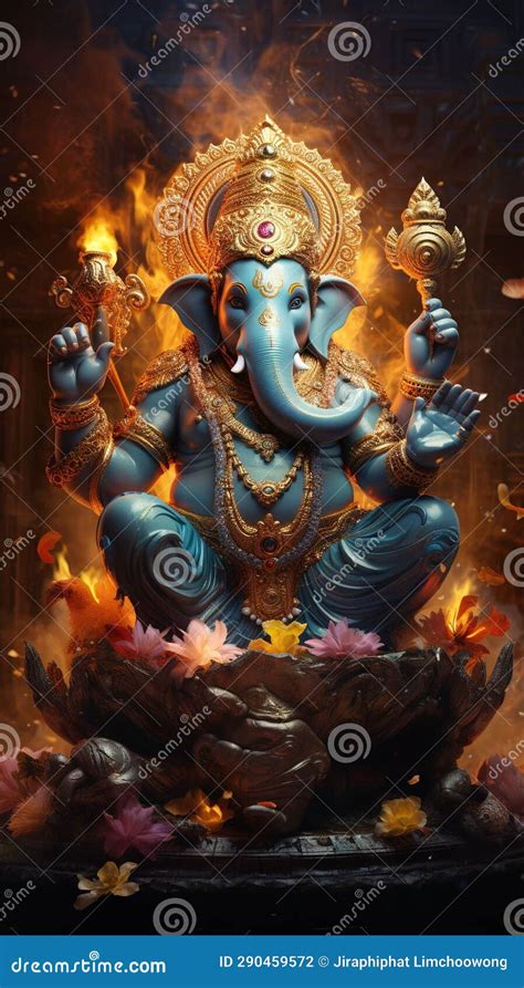 Ganesha the Lord of Wisdom. Hindu God Ganesha Stock Illustration ...