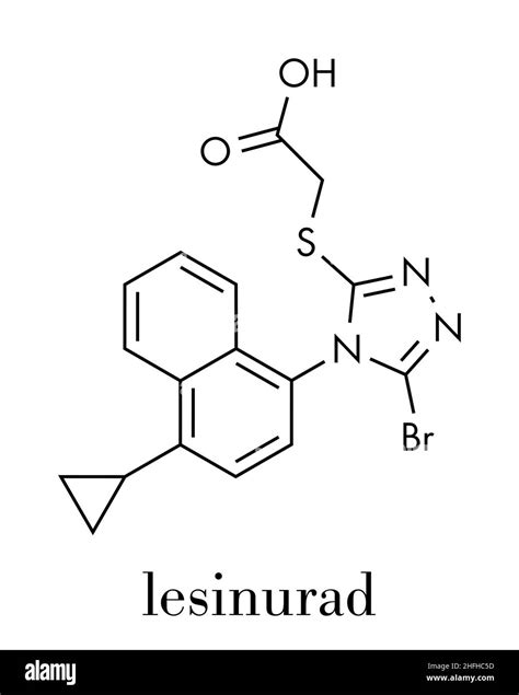 Lesinurad Gout Drug Molecule Skeletal Formula Stock Vector Image Art