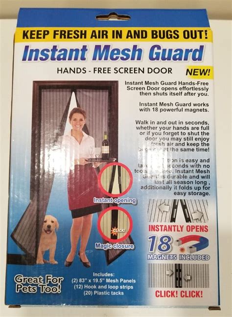 Instant Mesh Guard Hands Free Magnetic Screen Door Ebay