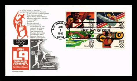 Dr Jim Stamps Us Cover Olympics C Air Mail Fdc Setenant Aristocrat