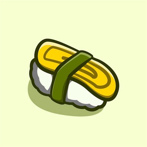 Premium Vector Tamago Sushi Cartoon Illustration Concept