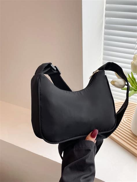 Nylon Solid Color Minimalist Diagonal Shoulder Bag With Colorful