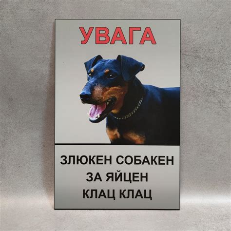 Табличка Ахтунг. Злюкен собакен за яйцен клац клац с вашим фото от Мир ...