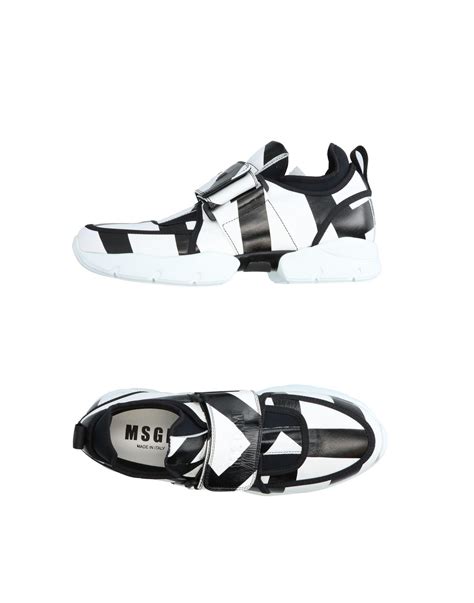 MSGM Leather Low-tops & Sneakers in Black - Lyst