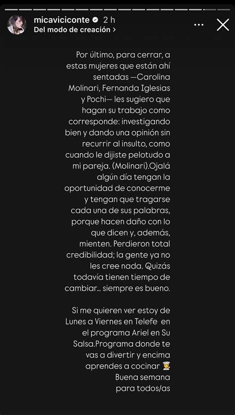 El feroz descargo de Mica Viciconte tras conocerse la ausencia de