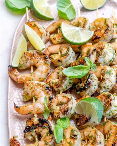 Grilled Garlic Herb Shrimp Skewers Clean Food Crush