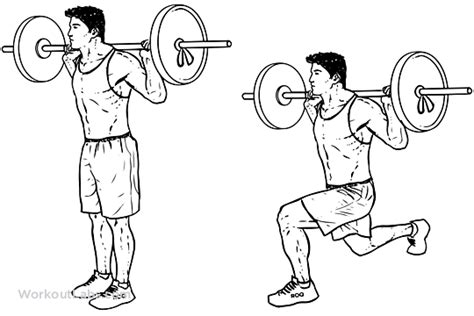 Barbell Lunge | Illustrated Exercise guide - WorkoutLabs