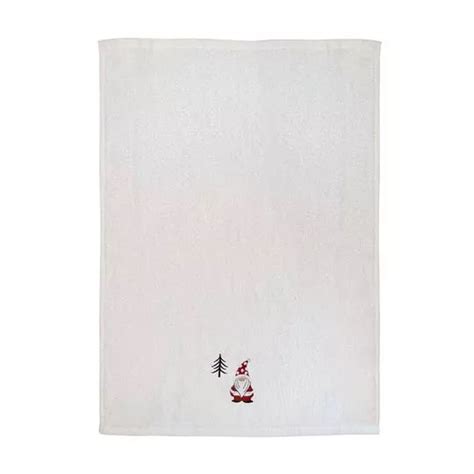 Toalha Papai Noel Branca Vermelha 42x60cm Mabruk PRIVALIA O