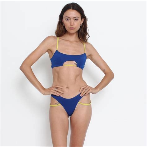 BLUE AND YELLOW ICON SWIM STRAPPY BIKINI SWIMSUIT Depop