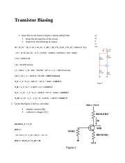 ET212 W5Assignment Docx Transistor Biasing 1 Given The Circuit Shown