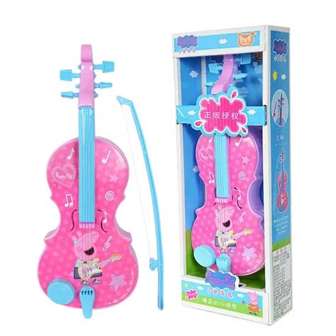 Hot sale Genuine Peppa Pig 32cm/13" Children Musical Instruments Toy pink blue Violin ...