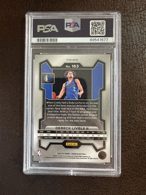 Prizm Dereck Lively Ii Silver Rookie Rc Psa Dallas