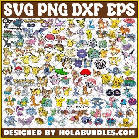 Pokemon Svg 230 Pokemon Bundle Svg Movie Svg Bundle Svg Files For