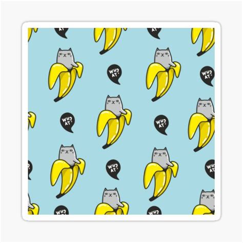 "Cat Banana what banana peel meme viral cartoon sticker fruit grocery ...