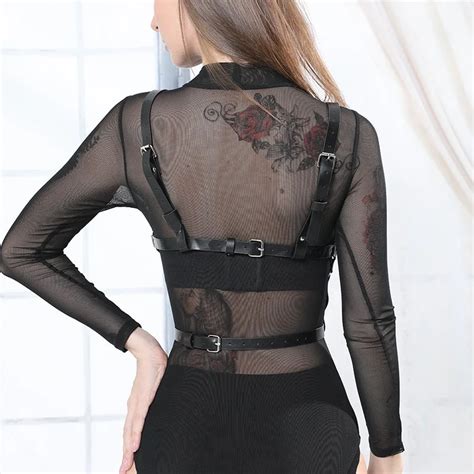 Uyee Sexy Leather Harness Lingerie Women Underwear Bra Suspenders Belt Bustier Corset Hot Sales