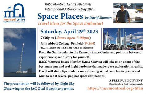 EVENT: Travel Ideas for the Space Enthusiast - Sat., April 29th, 2023 ...