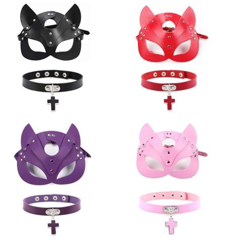 Sex Women Sex Leather Mask Bdsm Cat Half Mask Party Cosplay Sexy Costume Slave Stage Performance