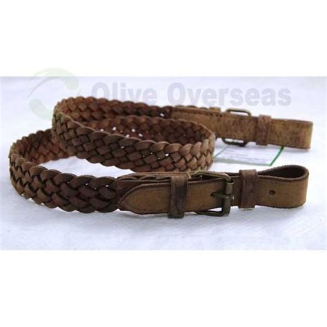 Braided Leather Gun Sling Olive Overseas