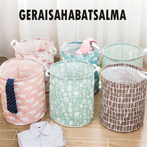 Jual Klb Keranjang Laundry Baju Kotor Motif Karakter Lipat Basket