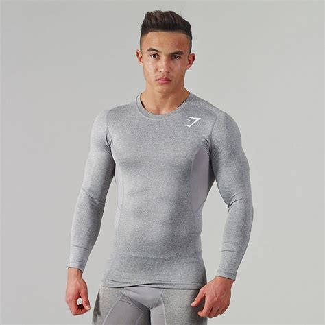 Gymshark Element Compression Top Grey V Compression Clothing