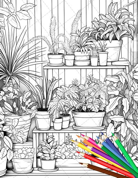 This Listing Offers 38 High Quality Indoor Houseplants Coloring Pages