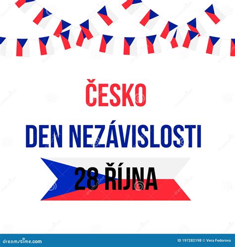 Czechia Calligraphy Hand Lettering Isolated On White Czech Flag In