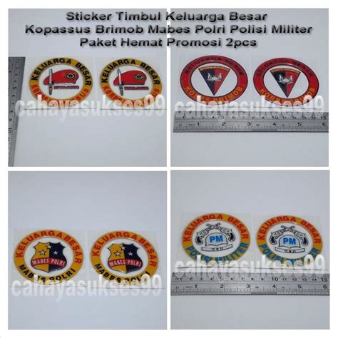 Emblem Motor Sticker Timbul Keluarga Besar Korps Kopassus Korps Brimob