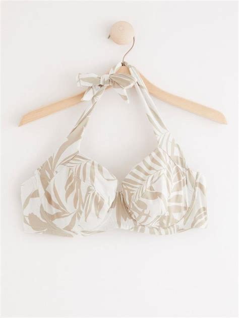 Dam Lindex Badkläder Attract Ovadderad Halterneck Bikini Bh Off White Gerald Higdon