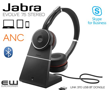 Jabra Evolve 75 Stereo Bluetooth Ms And Uc 7599 832 109 7599 832 199 7599 832 199 7599 838